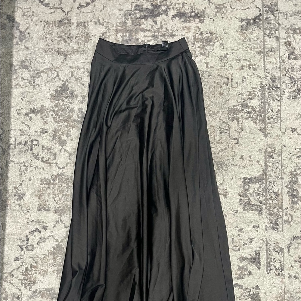Black Silky Maxi Skirt